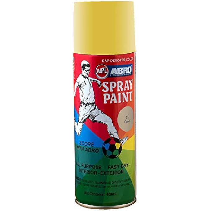 Abro SP-35 MULTIPURPOSE COLOUR SPRAY PAINT CAN FOR CARS AND BIKES (400ML, GOLDEN, 1 PC) - Image 1